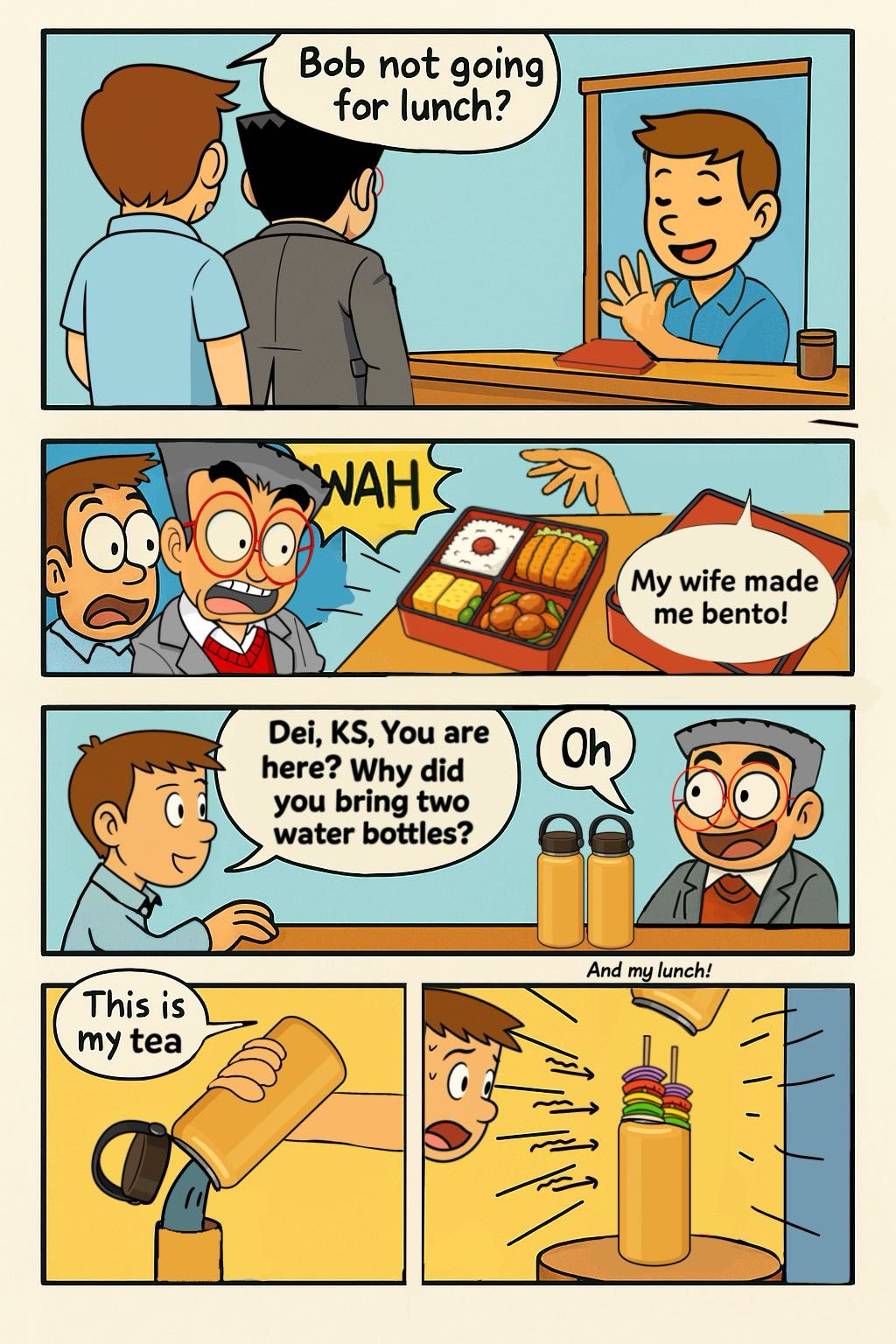 Sample multi-panel comic made with mikomiko by the community